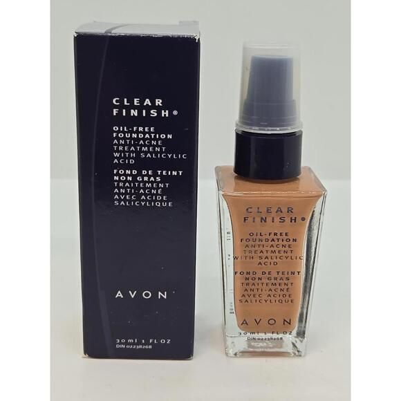 Vintage 2003 Avon Clear Finish Oil-Free Foundation Anti Acne 1 Oz Natural Fawn - Picture 1 of 12